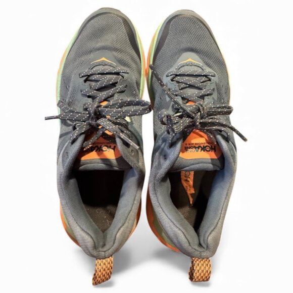 HOKA One One Challenger ATR 6 Real Teal Blue / Cantaloupe Running Shoes Size 9.5 - Picture 2 of 8